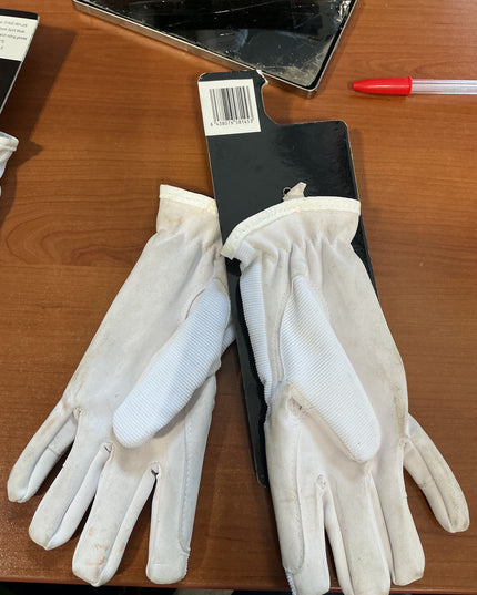 English riding gloves Junior Med White