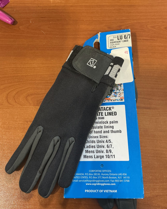 English Riding Gloves AquatackLined 6/7Adult