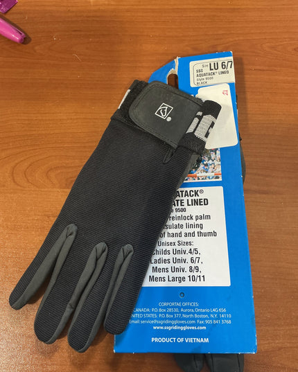 English Riding Gloves AquatackLined 6/7Adult