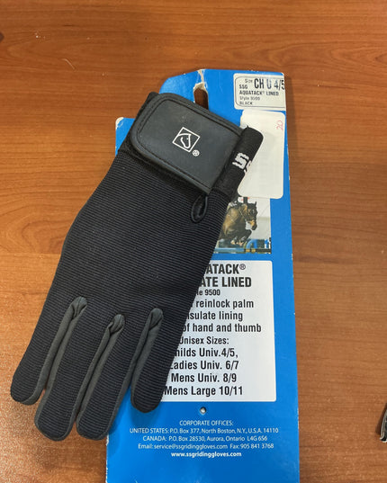 English Riding Gloves AquatackLined 4/5youth