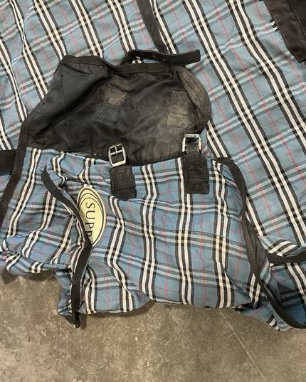 Stable Sheet 84" Blue Plaid 