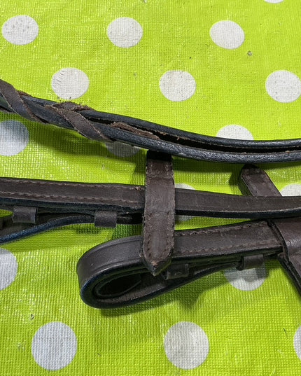 English Reins Braided Leather Brown 