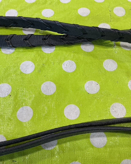 English Reins Braided Black Leather 