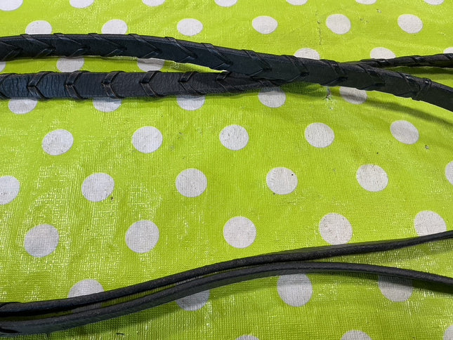 English Reins Braided Black Leather 