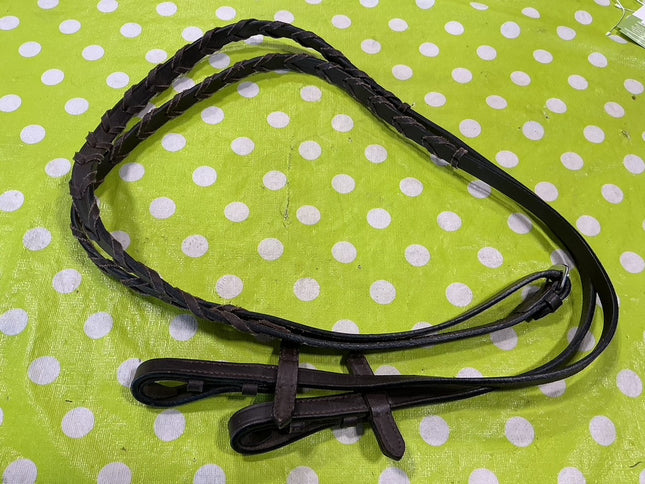 English Reins Braided Leather Brown 