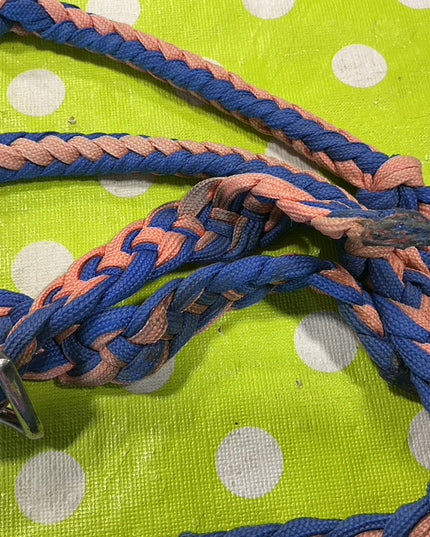 Western Barrel Reins Pink/Blue