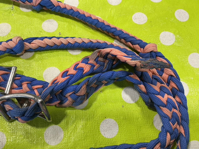 Western Barrel Reins Pink/Blue