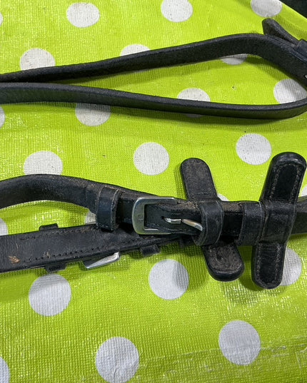 English Reins Braided Black Leather 