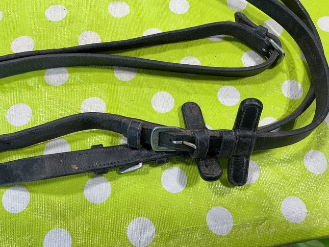 English Reins Braided Black Leather 