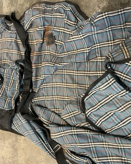 Stable Sheet 84" Blue Plaid 