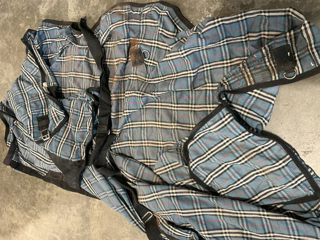 Stable Sheet 84" Blue Plaid 