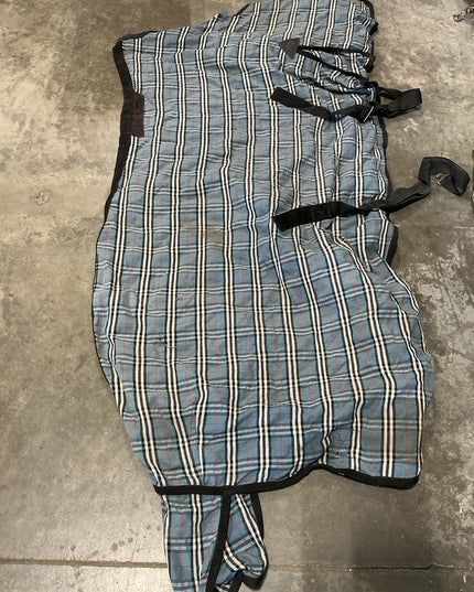 Stable Sheet 84" Blue Plaid 