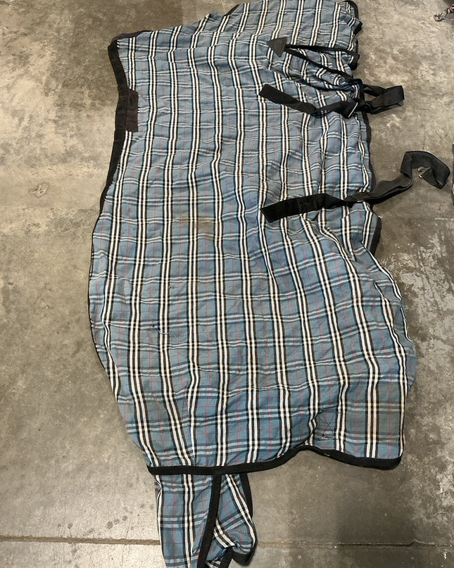 Stable Sheet 84" Blue Plaid 