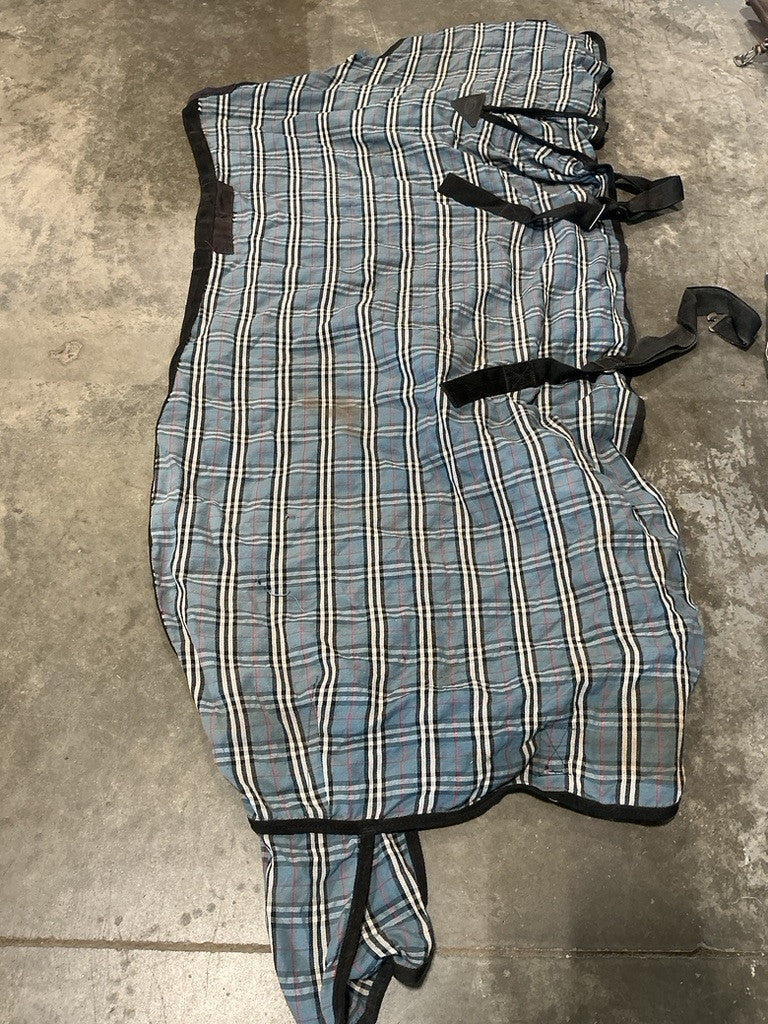 Stable Sheet 84" Blue Plaid