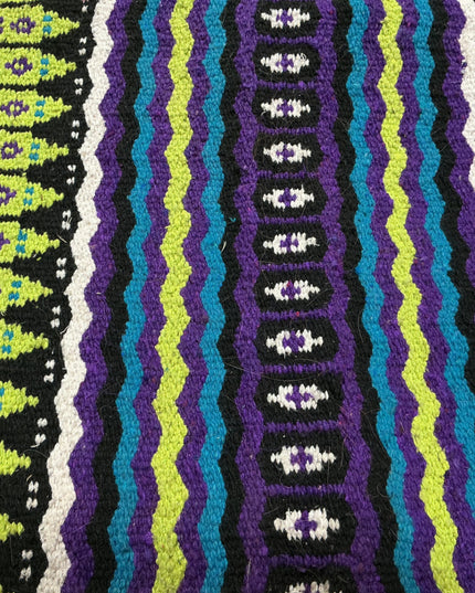 Western Saddle Blanket Black/Green/Purple/teal 31X31