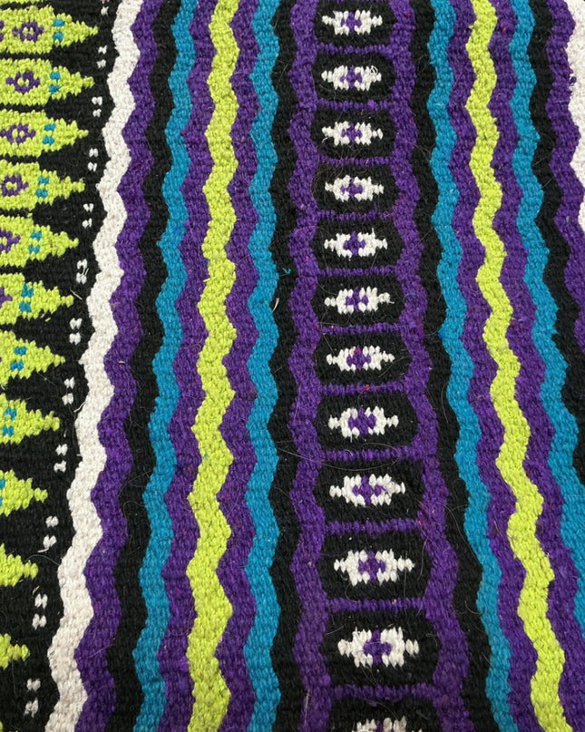 Western Saddle Blanket Black/Green/Purple/teal 31X31