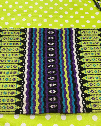Western Saddle Blanket Black/Green/Purple/teal 31X31