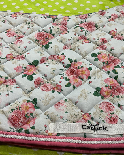 English Saddle Pad Floral Pink