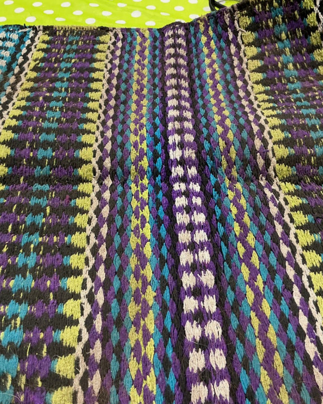 Western Saddle Blanket Black/Green/Purple/teal 31X31