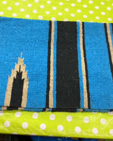Western Saddle Blanket Turquoise/Black 30X30