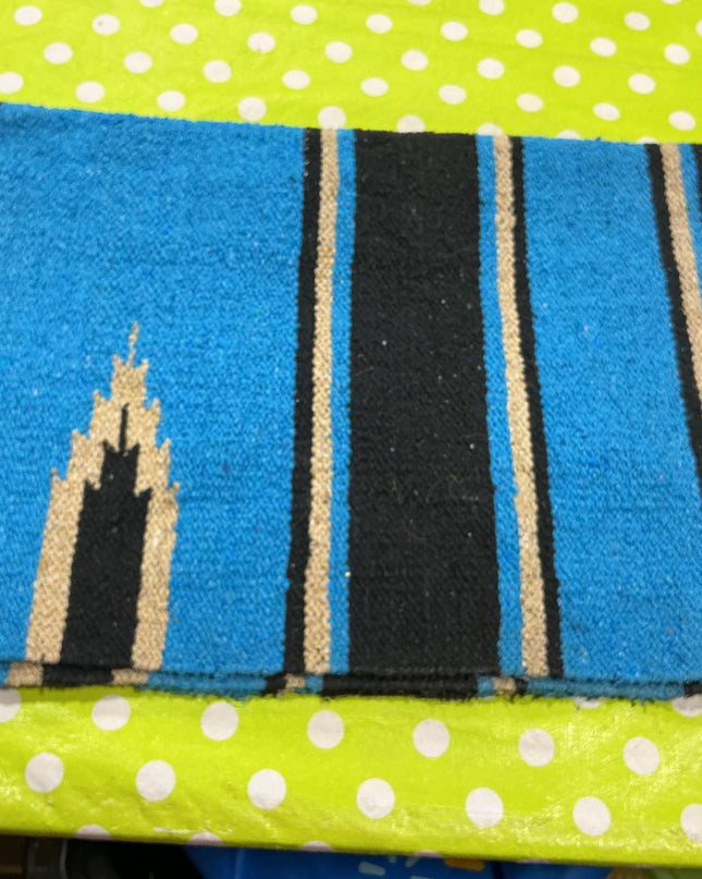 Western Saddle Blanket Turquoise/Black 30X30