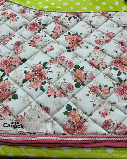 English Saddle Pad Floral Pink
