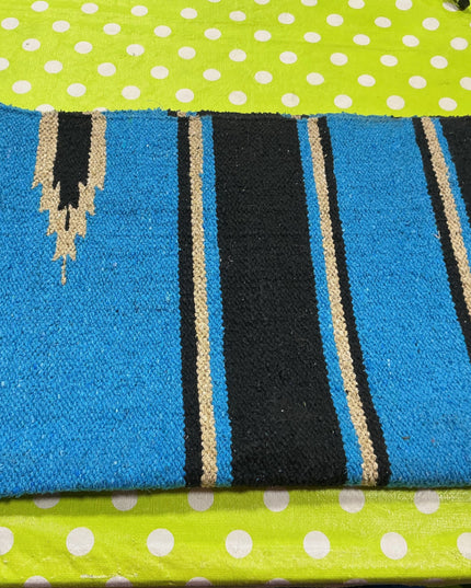 Western Saddle Blanket Turquoise/Black 30X30