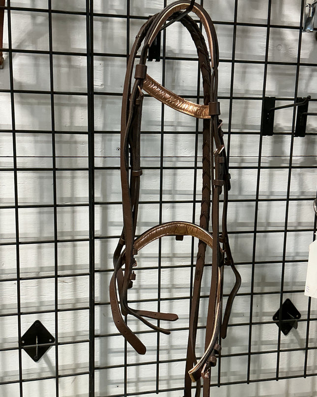 English Bridles Brown with Pink Rose Gold Cob