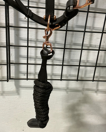 Halter Leather Black Rose Gold & Lead