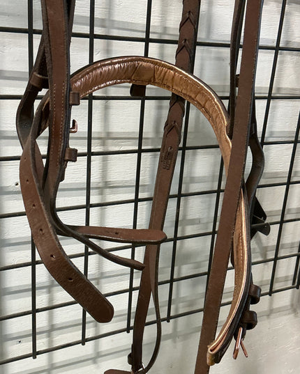 English Bridles Brown with Pink Rose Gold Cob