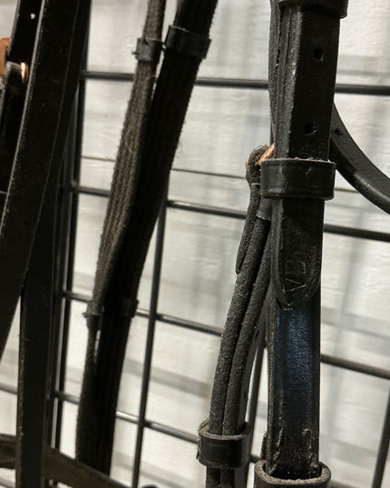 English Bridle Black Rose Gold & Reins COB 