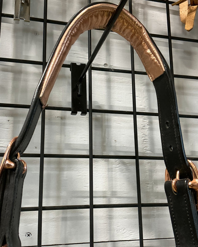 Halter Leather Black Rose Gold & Lead