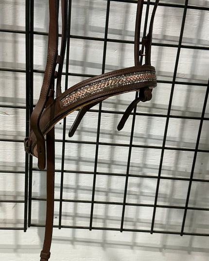 English Bridles Brown with Pink Rose Gold Cob