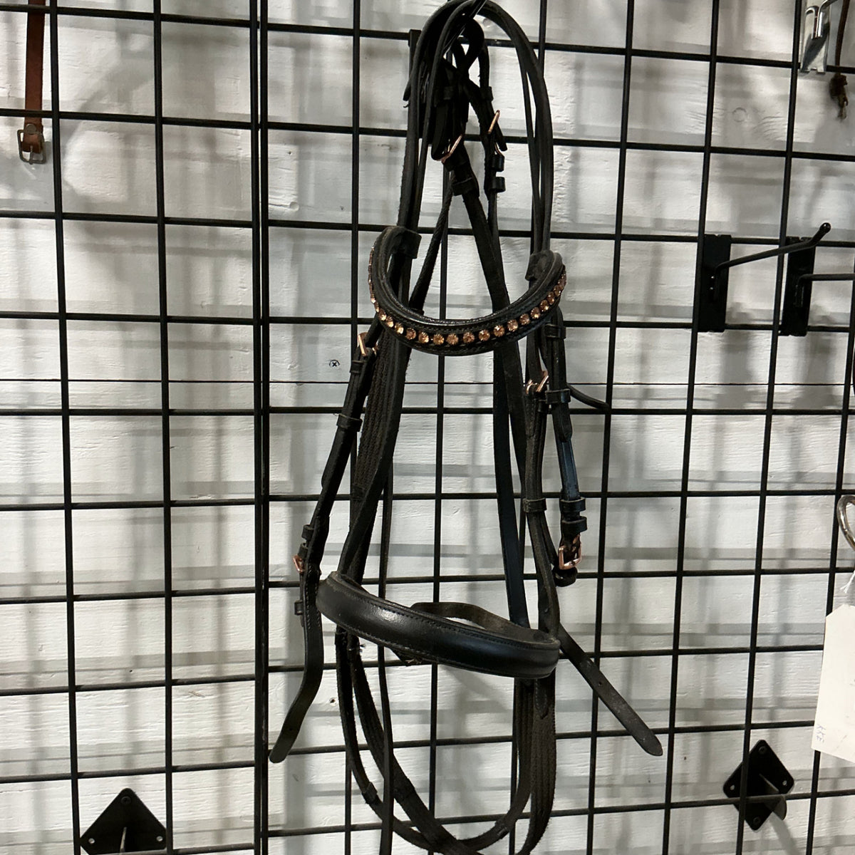English Bridle Black Rose Gold & Reins COB