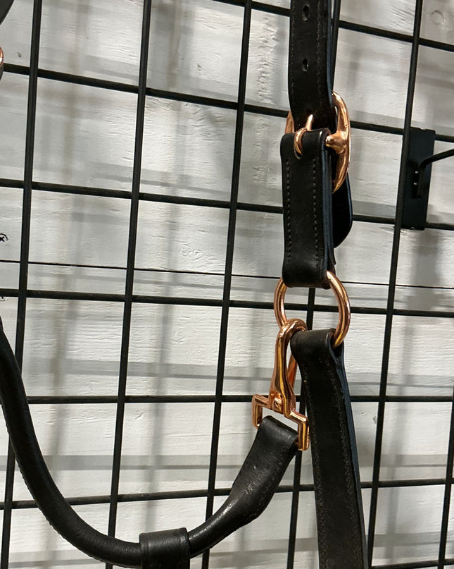 Halter Leather Black Rose Gold & Lead