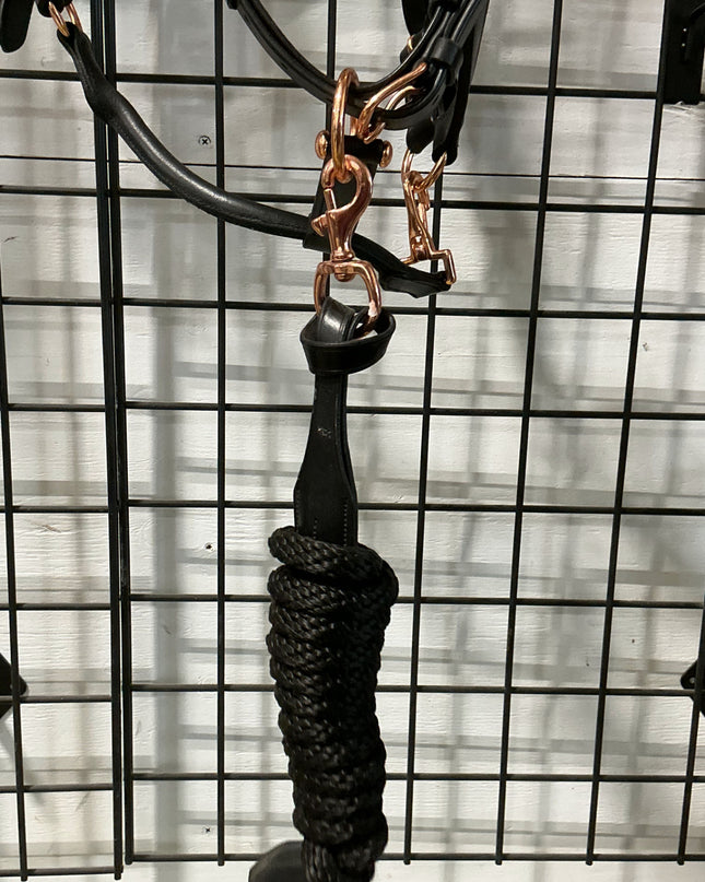 Halter Leather Black Rose Gold & Lead