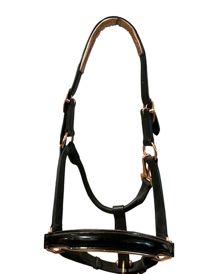 Halter Leather Black Rose Gold & Lead
