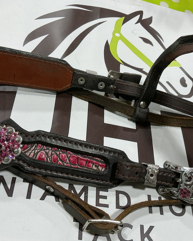 Western Pink Headstall/BreastCollar/Reins