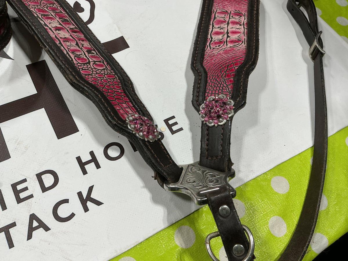 Western Pink Headstall/BreastCollar/Reins