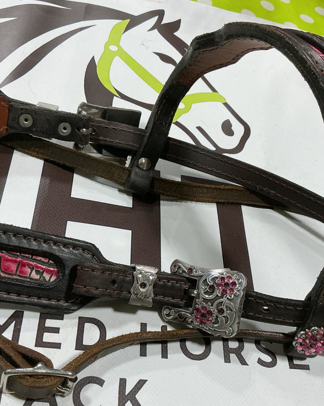Western Pink Headstall/BreastCollar/Reins