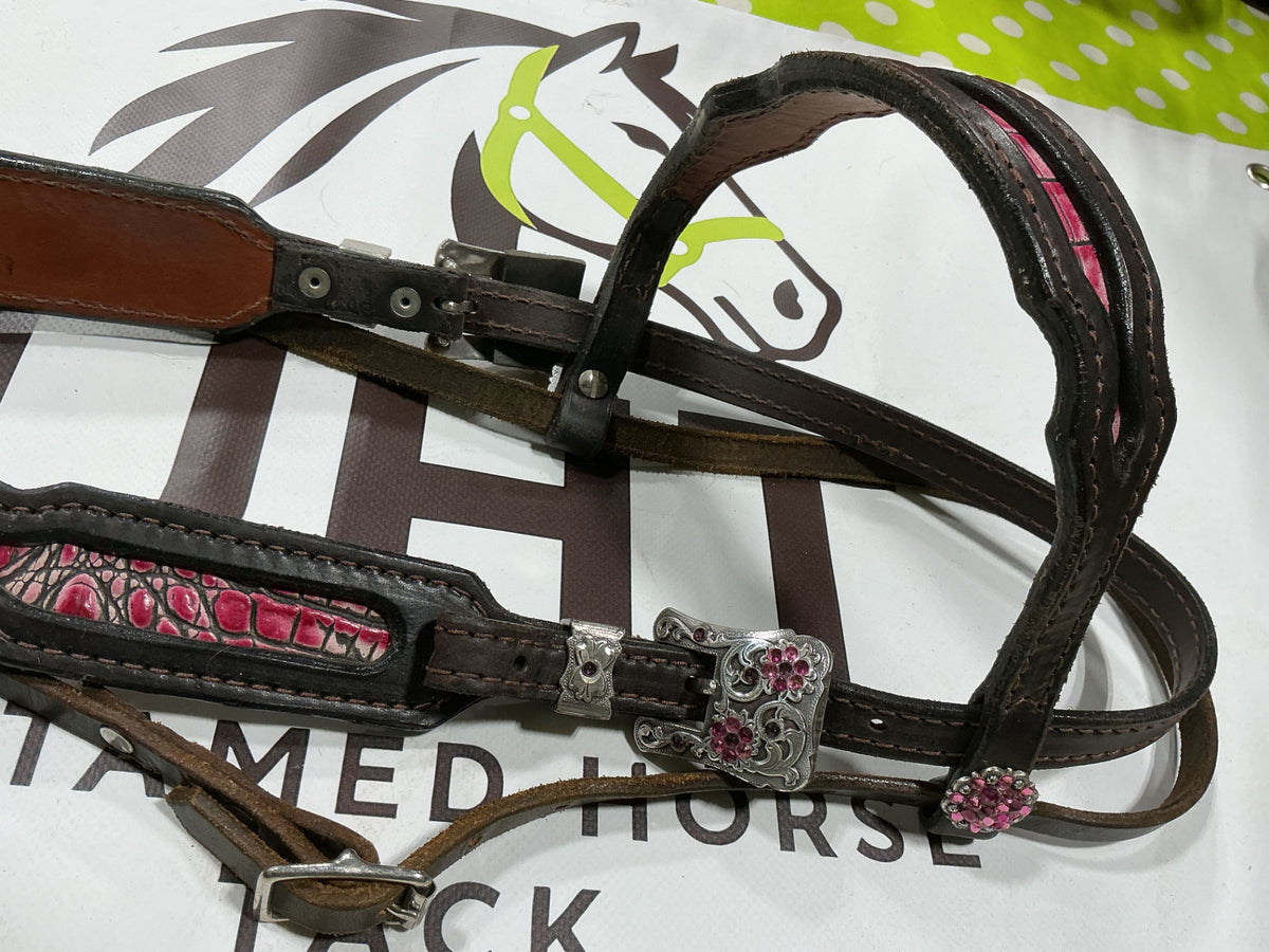 Western Pink Headstall/BreastCollar/Reins