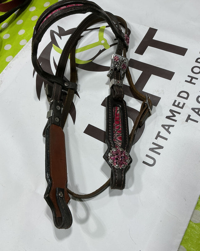 Western Pink Headstall/BreastCollar/Reins