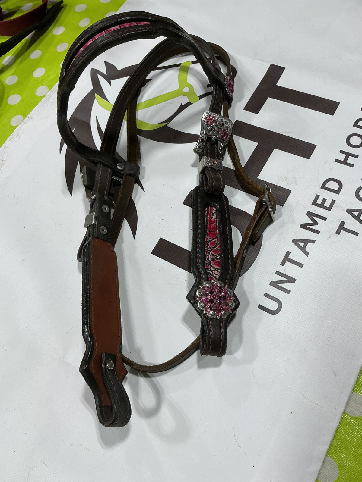 Western Pink Headstall/BreastCollar/Reins