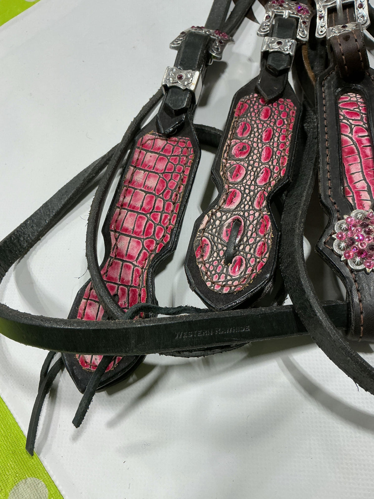 Western Pink Headstall/BreastCollar/Reins