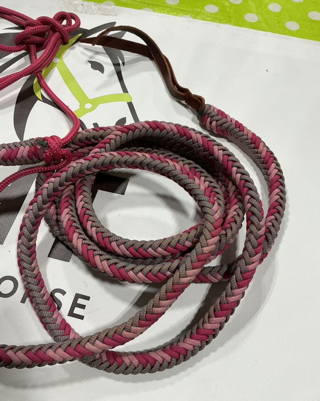 Rope Halter & Lead Pink/Grey