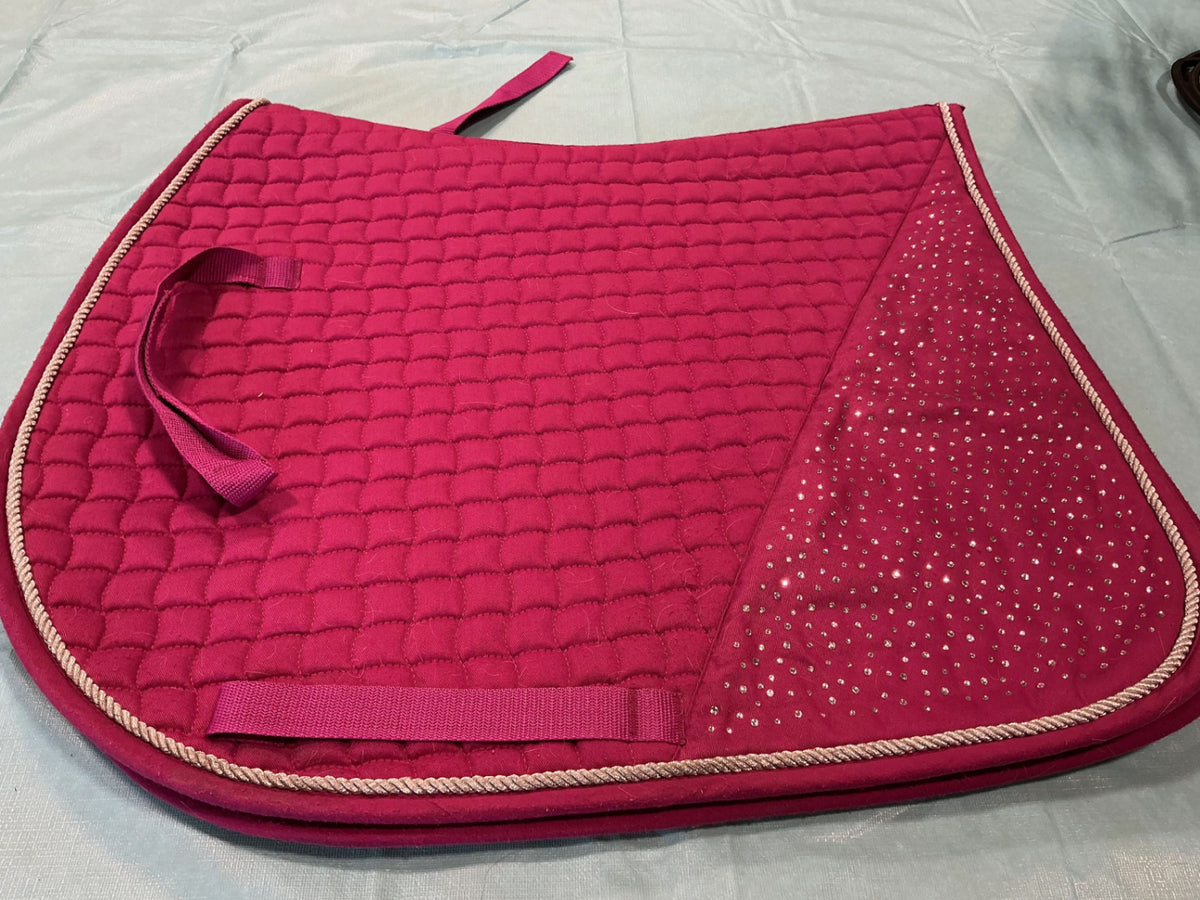 English Saddle Pad Pink Full