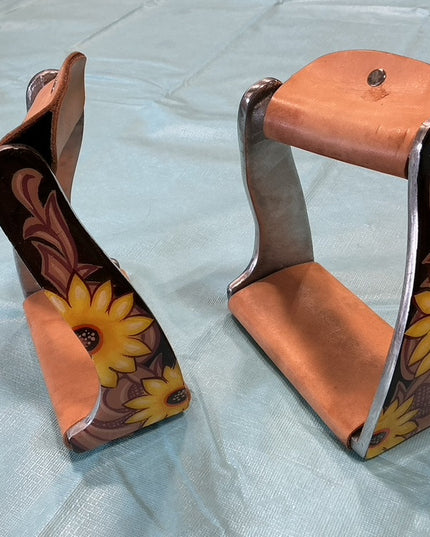 Western Stirrups with Sunflowers 