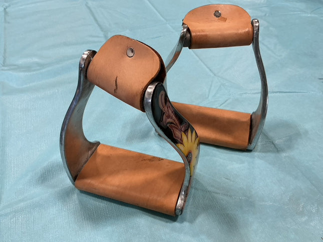 Western Stirrups with Sunflowers 