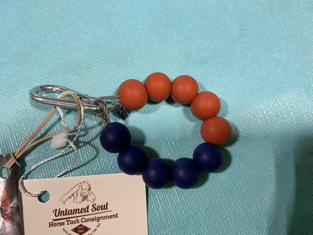 Tie Down Keeper  Deez Beads Orange/Blue