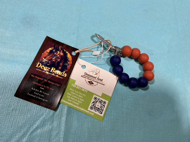 Tie Down Keeper  Deez Beads Orange/Blue